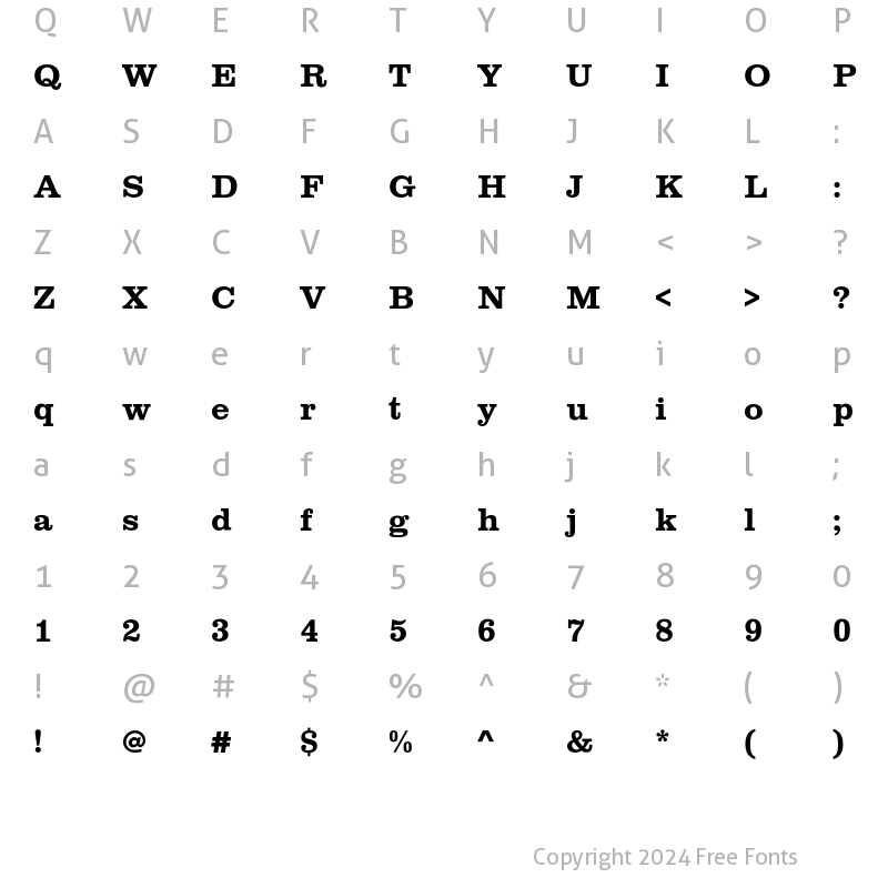 Character Map of ClarendonEF Bold