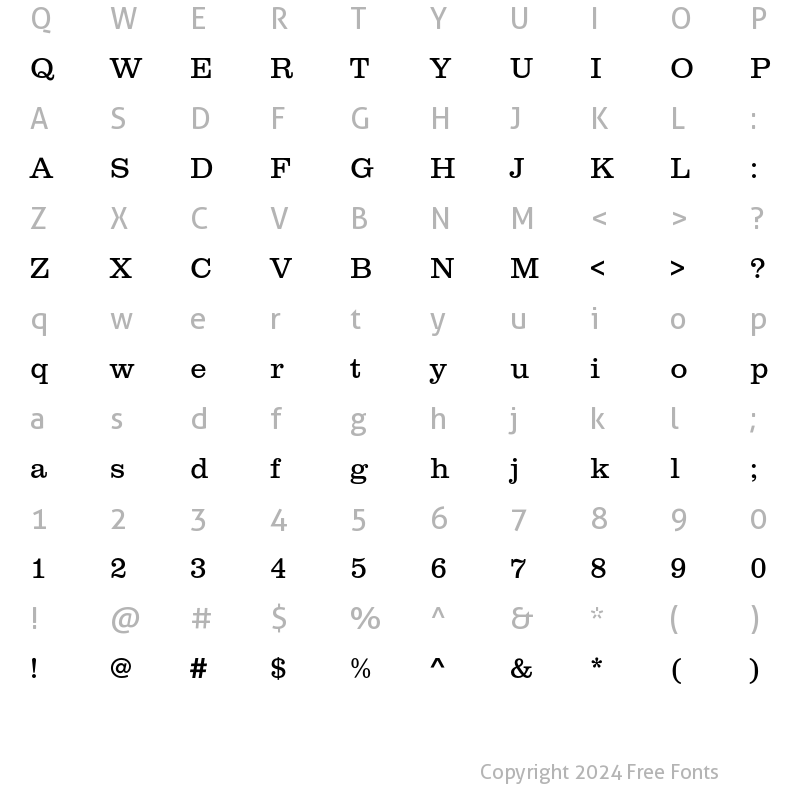 Character Map of ClarendonEF Light Regular