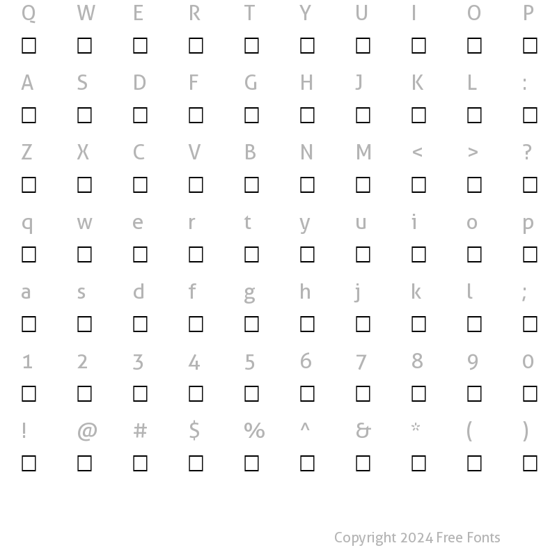 Character Map of ClarendonExp Regular