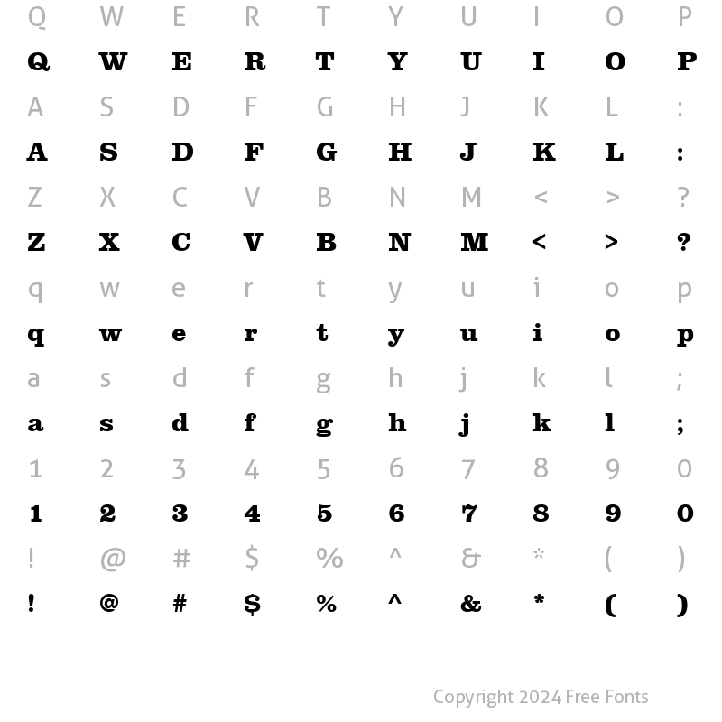 Character Map of ClarendonLH Bold