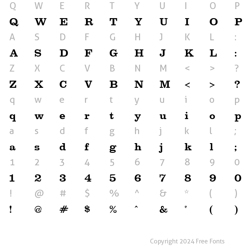 Character Map of Clarion Bold