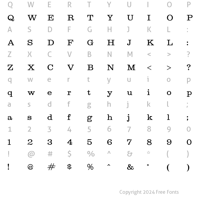 Character Map of Clarion Regular