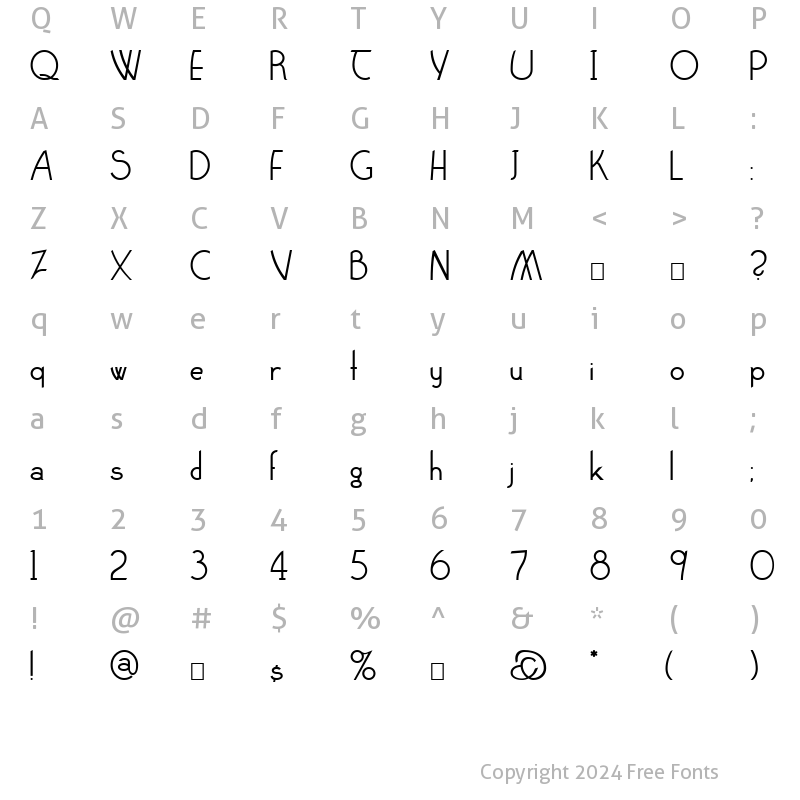 Character Map of Claritty Normal