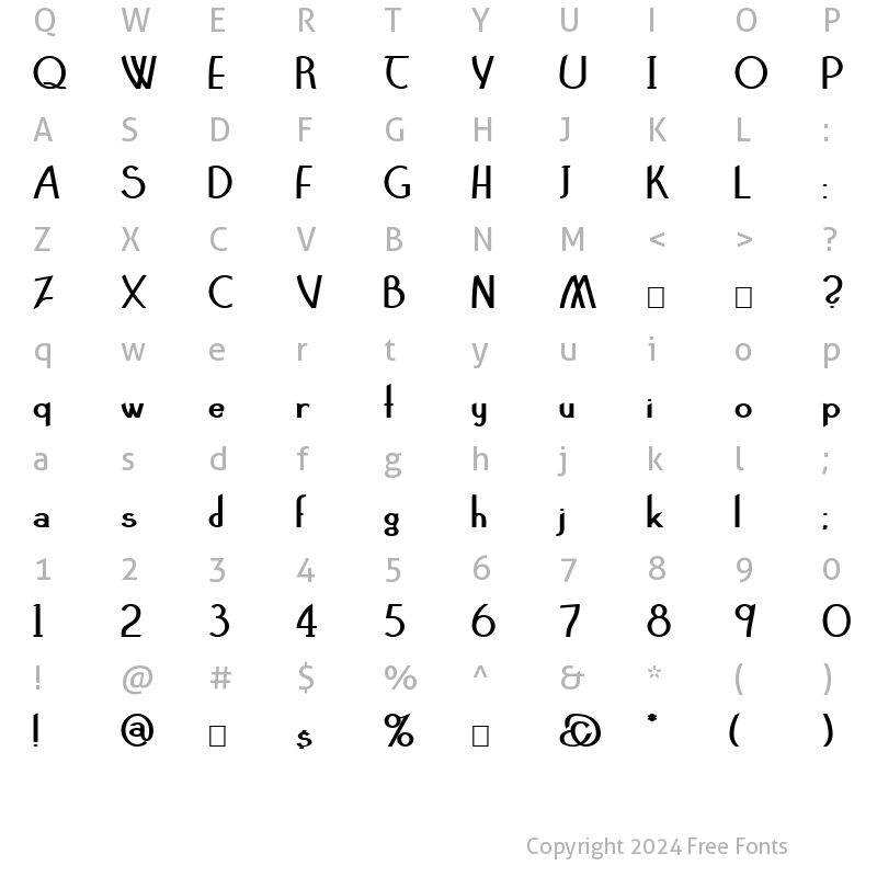 Character Map of Claritty_Bold Normal