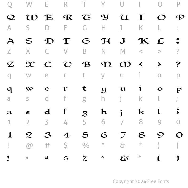 Character Map of Clark ttnorm Regular