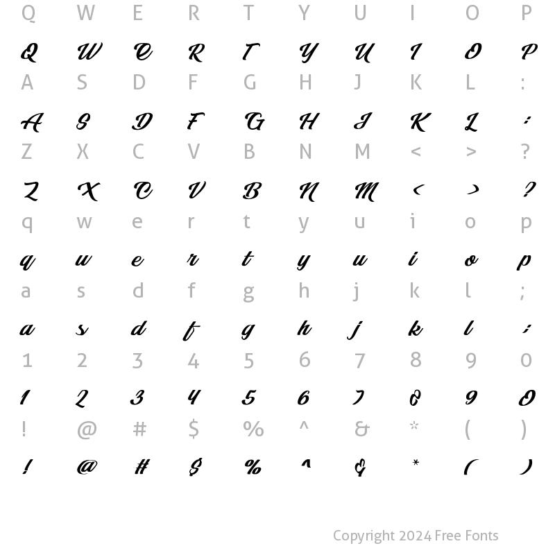 Character Map of Clarkson Regular