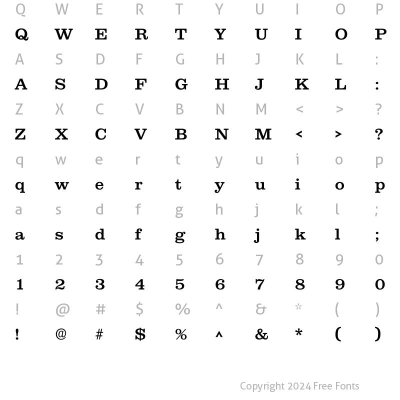 Character Map of Clarxndon Medium