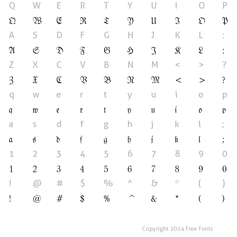 Character Map of Classic Normal