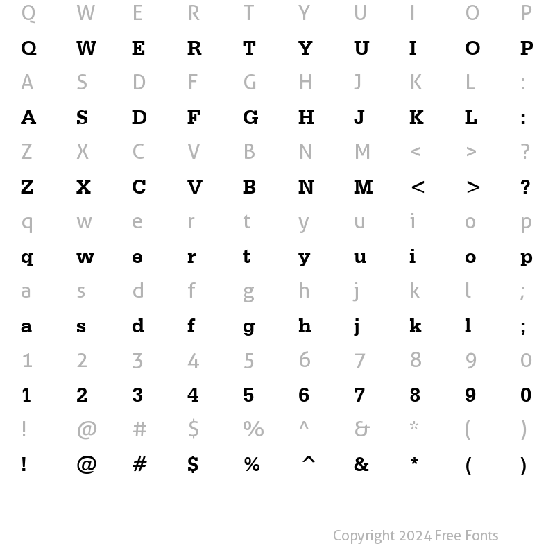 Character Map of Classic Typewriter Bold