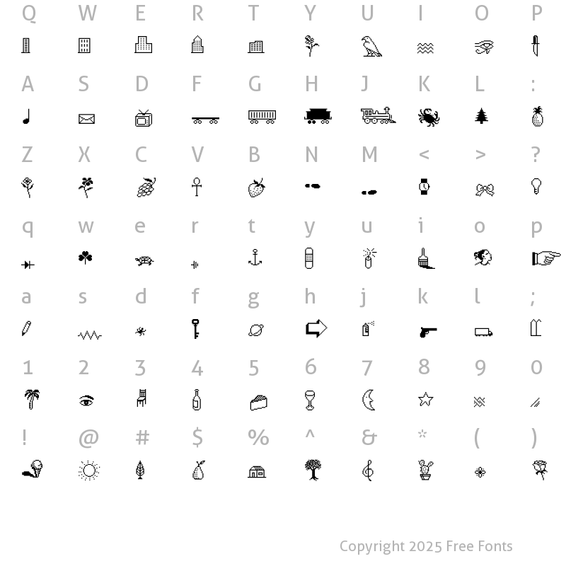 Character Map of Classics Cairo Regular