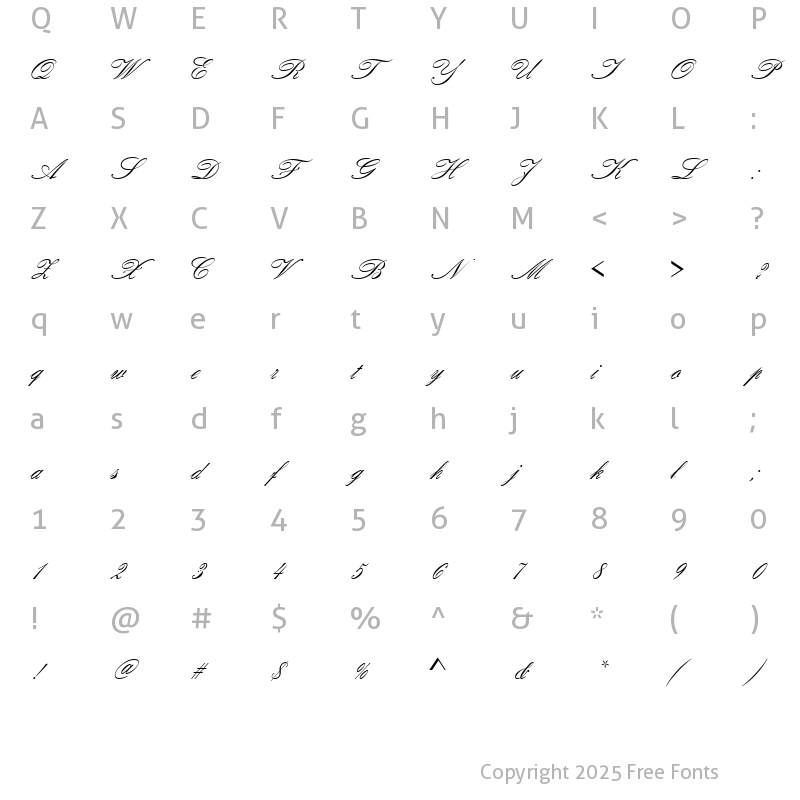 Character Map of ClassicScrNo1JoiURWDReg Regular