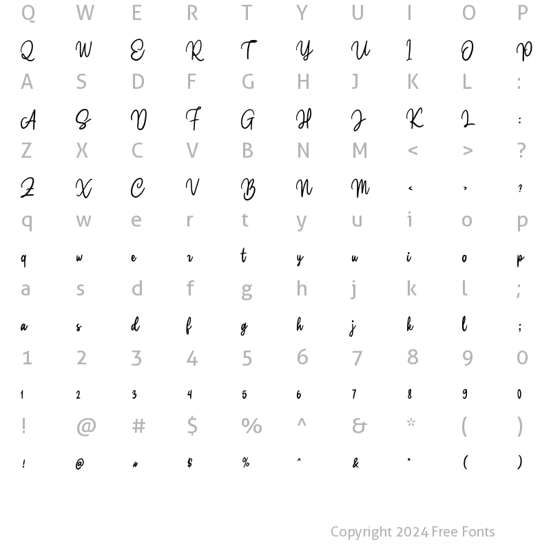 Character Map of Claston Script Regular