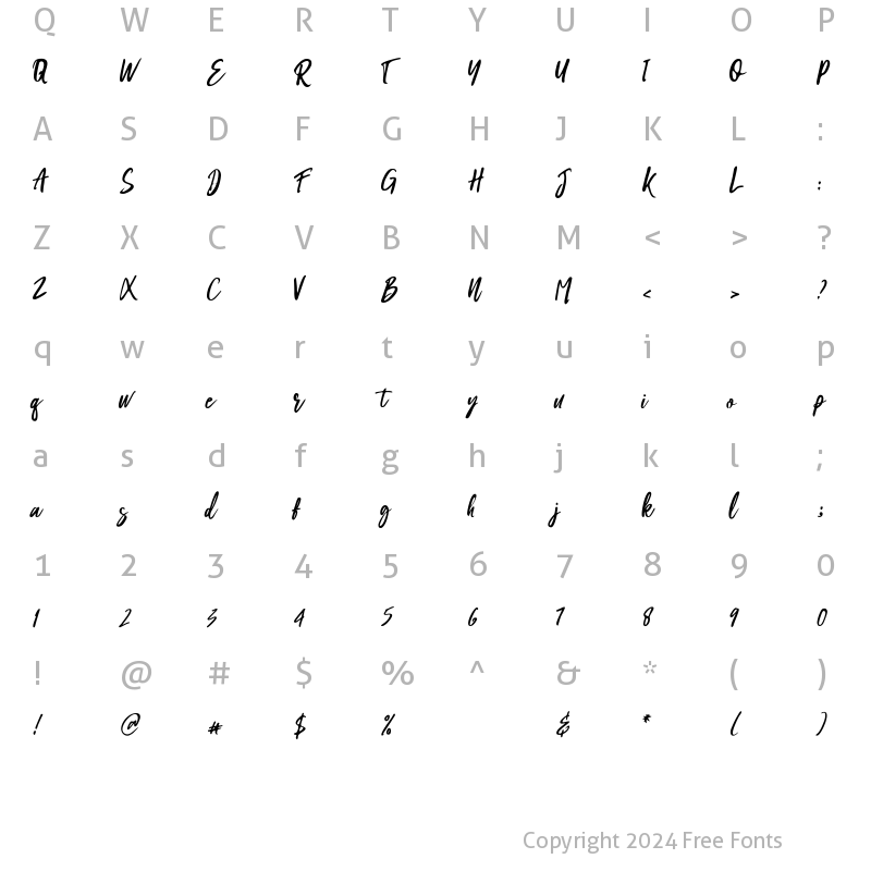 Character Map of Clattens Regular