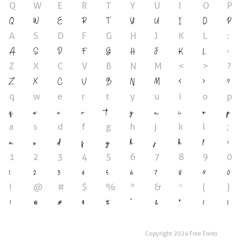 Character Map of Clatterson Regular