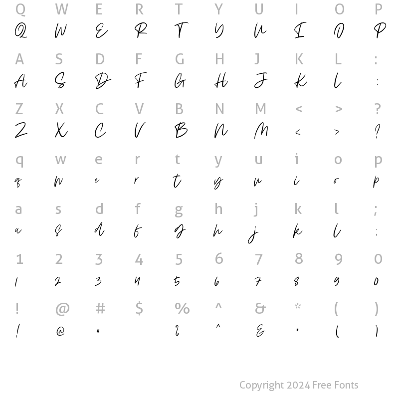 Character Map of Claude Alt Regular