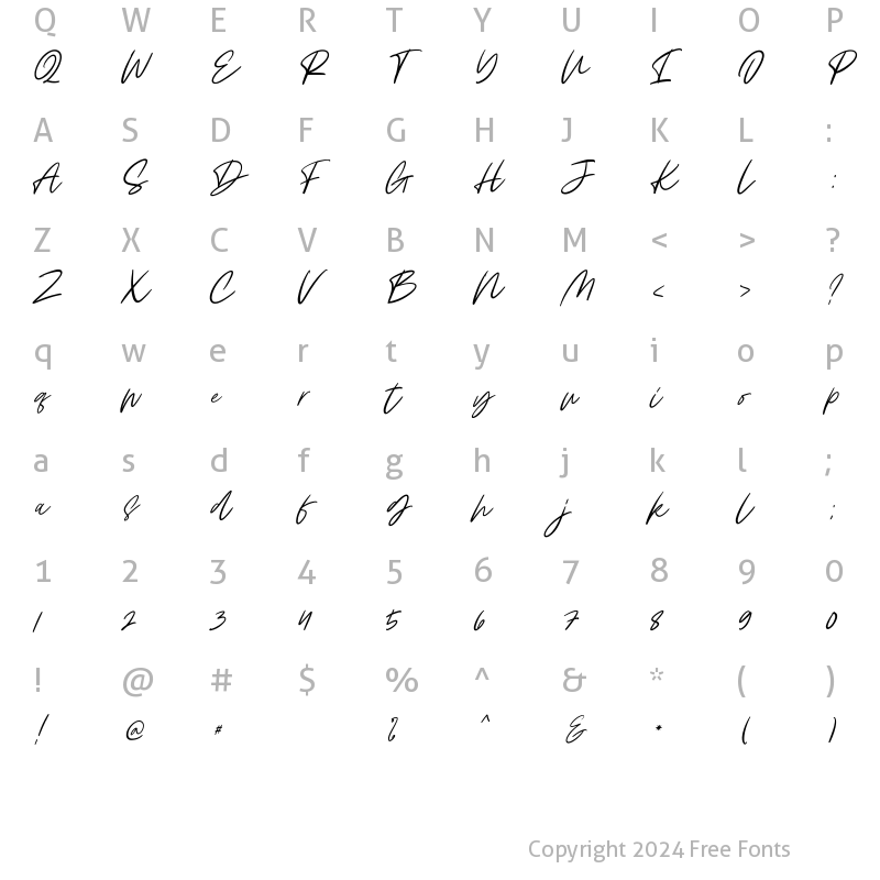 Character Map of Claude Slant Alt Regular