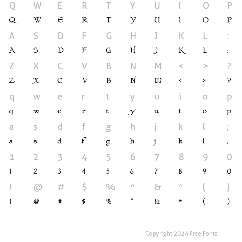 Character Map of ClaustrumBold Regular