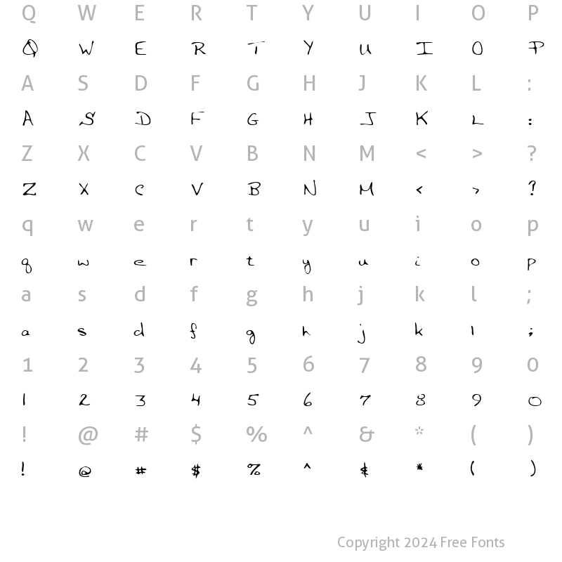 Character Map of ClaytonsHand Regular