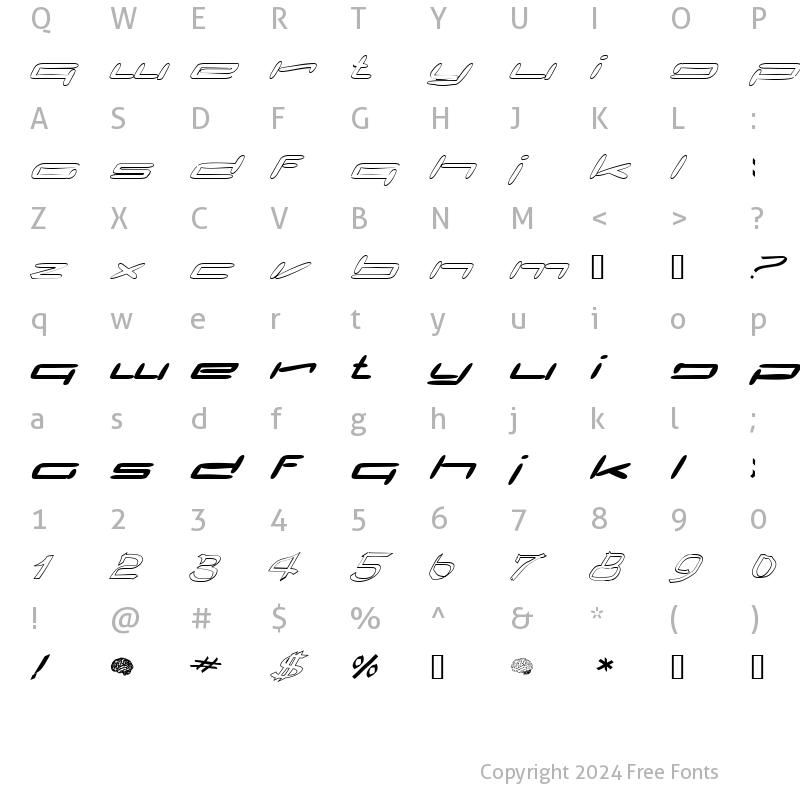 Character Map of Claytoona Regular