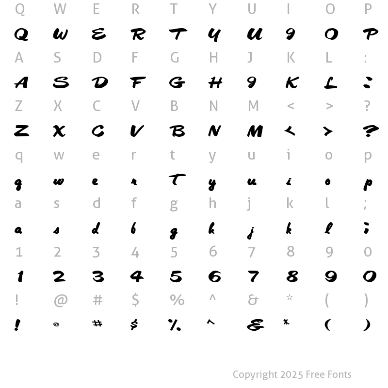 Character Map of CleanCut56 Bold