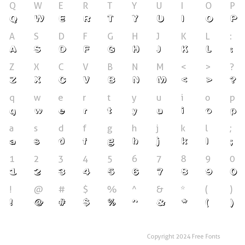 Character Map of Clearblock circular - 3DFX Regular