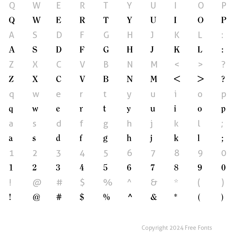 Character Map of Clearface ITC BQ Bold