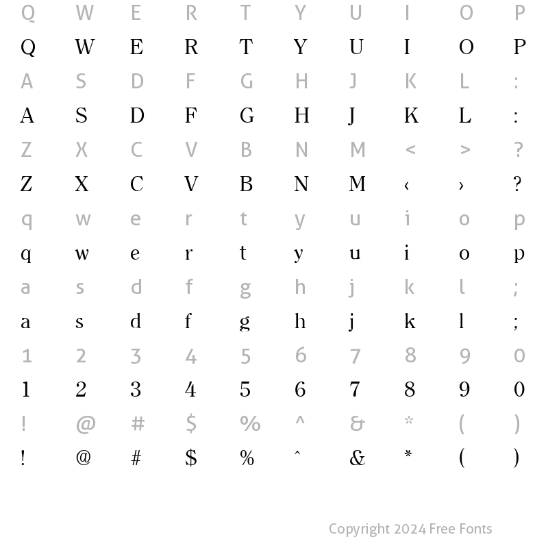 Character Map of Clearface-Serial Regular