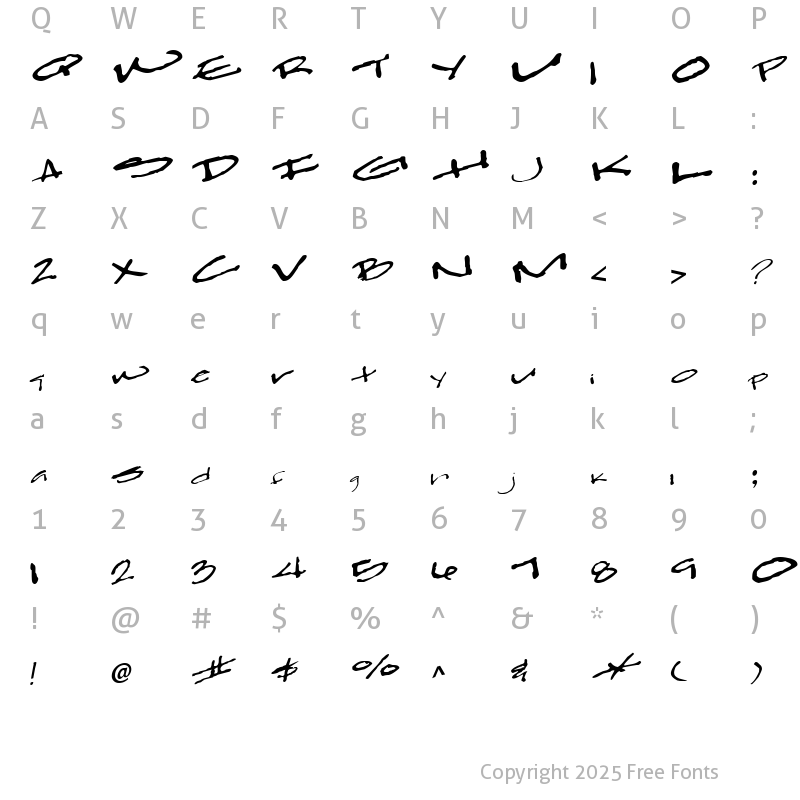 Character Map of ClearFall54 ttcon Regular