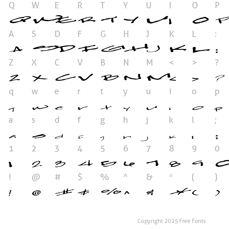 Character Map of ClearFall54 ttext Regular