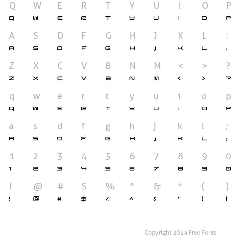 Character Map of Cleev Reticulian Regular