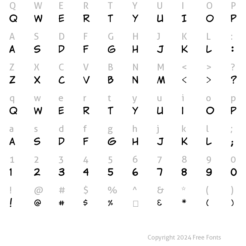 Character Map of Clementine Regular