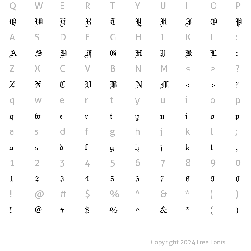 Character Map of ClerestorySSK Regular