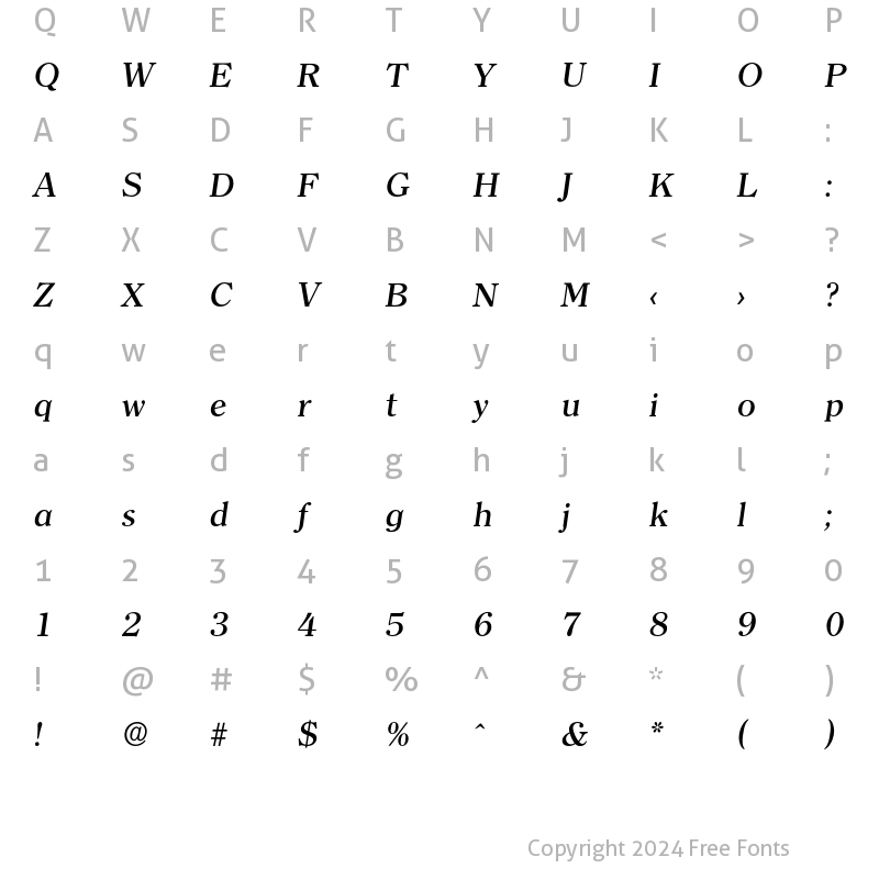 Character Map of Clerface-MediumIta Regular