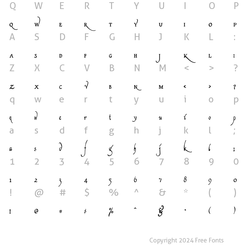 Character Map of Clerica Medium