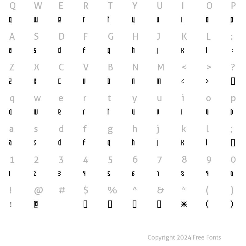 Character Map of clickscope Regular