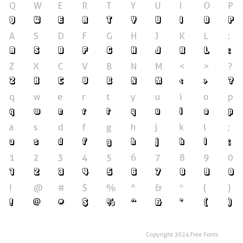 Character Map of Clipe Shadow