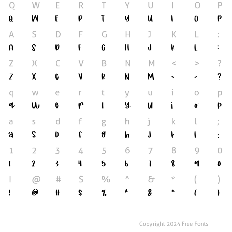 Character Map of CLN-LosingMyMarbles Regular