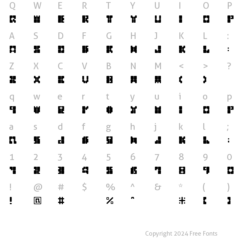 Character Map of clo?er Regular