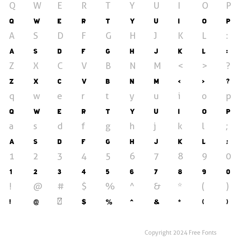 Character Map of Clovedoper Regular