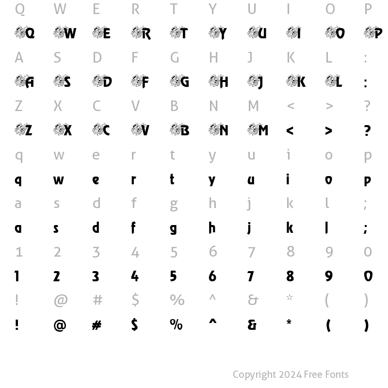 Character Map of Clownlaugh Becker Normal