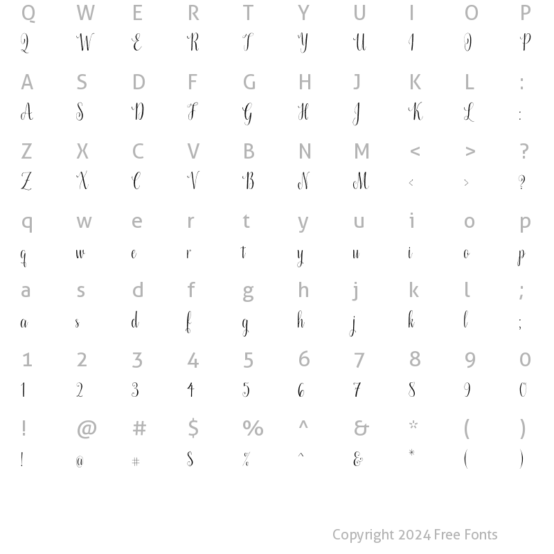 Character Map of CLScript Regular