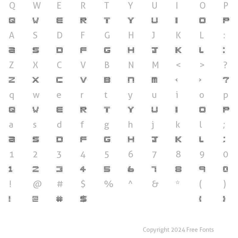 Character Map of Clubland Regular