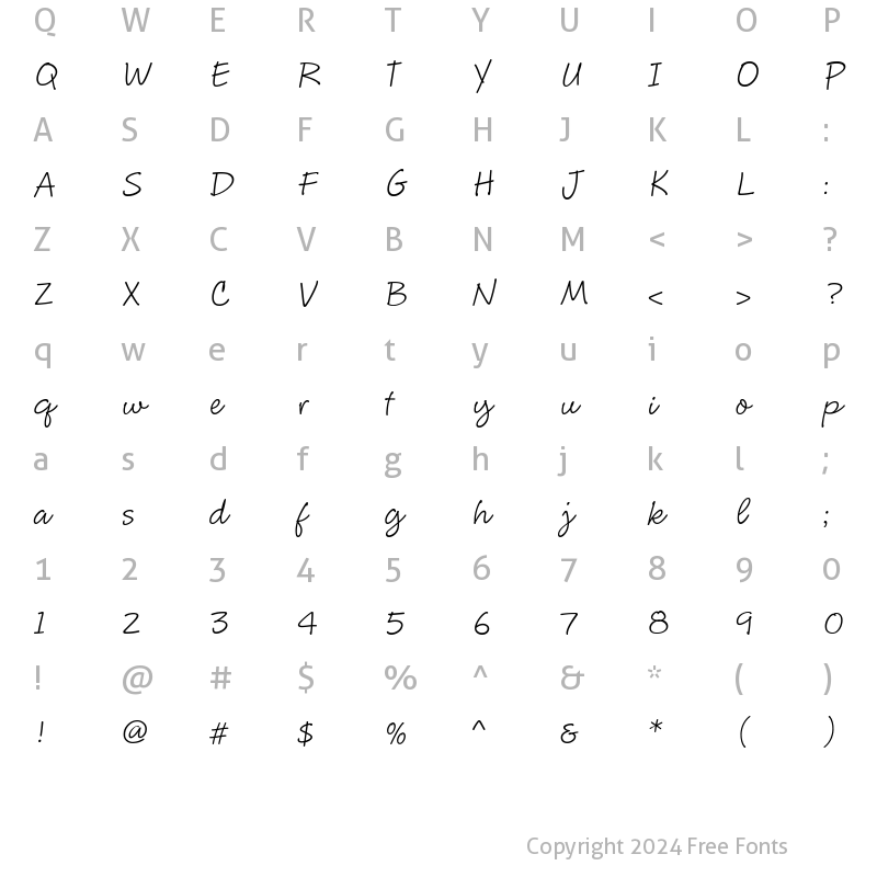 Character Map of CluffHmk Regular