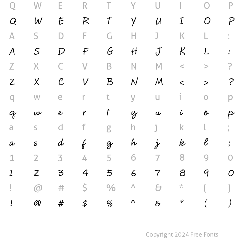 Character Map of CluffHmkBold Regular