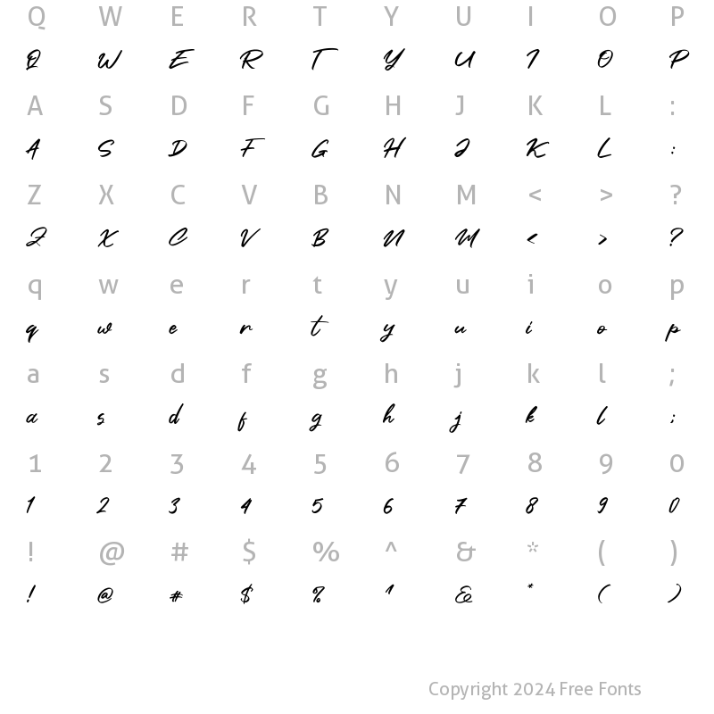 Character Map of Clusive Regular