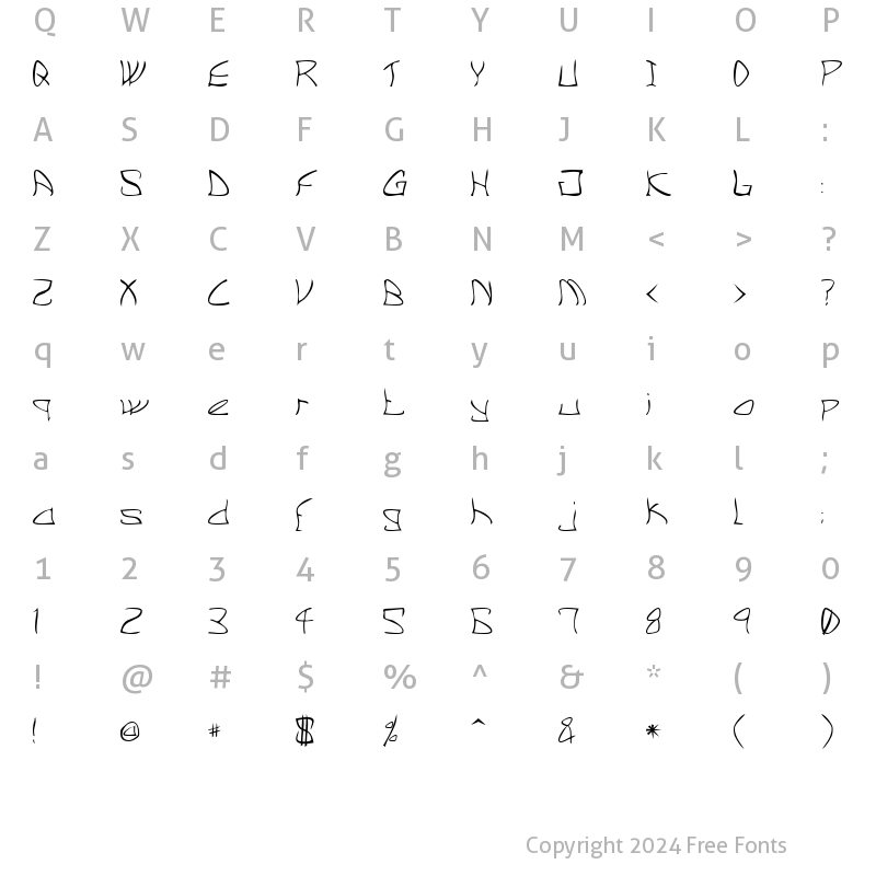 Character Map of CM Toon Normal