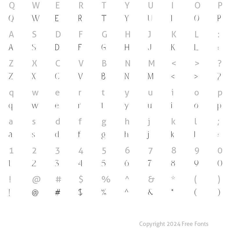 Character Map of Coastine Regular