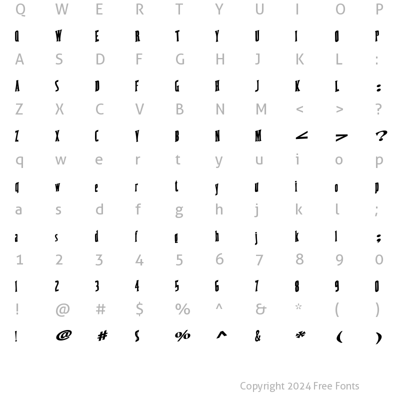 Character Map of CoastWise67 Bold