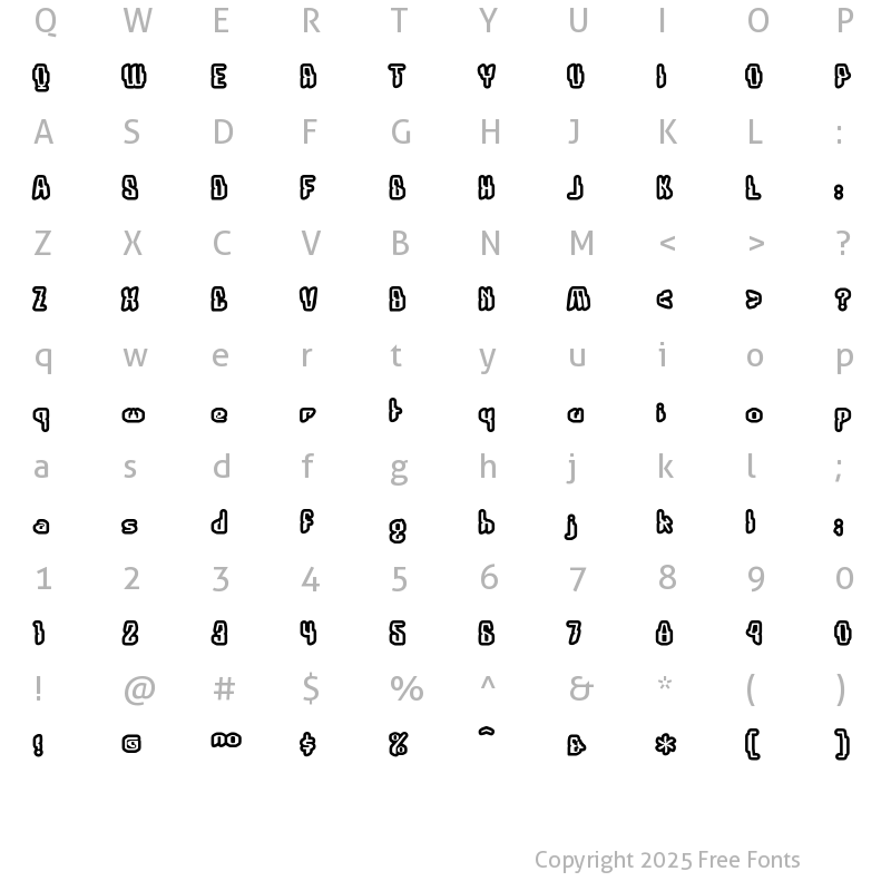 Character Map of CoaxialInlay Regular