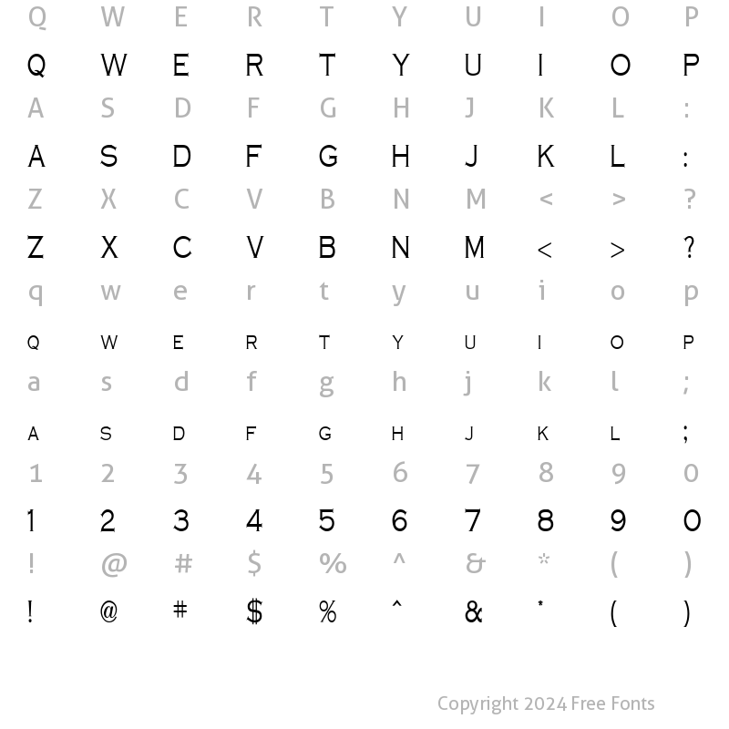 Character Map of Cobalt Thin Normal